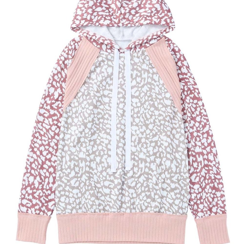 Pink Leopard Print Hoodie
